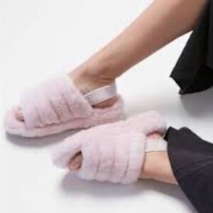 UGG Fluffy Pink Slide Slippers